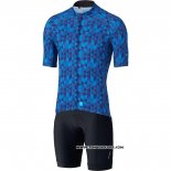 2020 Maillot Cyclisme Shimano Bleu Manches Courtes et Cuissard(1)