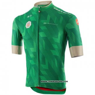 2020 Maillot Cyclisme UAE Tour Vert Manches Courtes et Cuissard