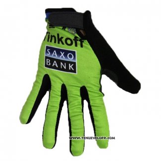 2020 Tinkoff Saxo Bank Gants Doigts Longs Vert Noir