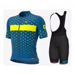 2021 Maillot Cyclisme ALE Bleu Jaune Manches Courtes et Cuissard