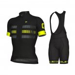 2021 Maillot Cyclisme ALE Gris Jaune Manches Courtes et Cuissard