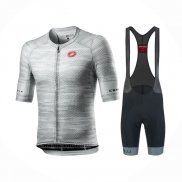 2021 Maillot Cyclisme Castelli Gris Blanc Manches Courtes et Cuissard