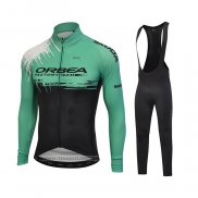 2021 Maillot Cyclisme Orbea Noir Vert Manches Longues et Cuissard