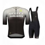 2023 Maillot Cyclisme Scott Sram Gris Noir Manches Courtes et Cuissard