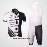 2010 Maillot Ciclismo Rock Racing Noir et Blanc Manches Courtes et Cuissard