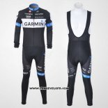 2011 Maillot Ciclismo Garmin Cervelo Blanc et Noir Manches Longues et Cuissard