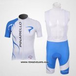 2011 Maillot Ciclismo Pinarello Azur et Blanc Manches Courtes et Cuissard