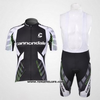 2012 Maillot Ciclismo Cannondale Noir et Blanc Manches Courtes et Cuissard