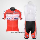 2012 Maillot Ciclismo Katusha Blanc et Orange Manches Courtes et Cuissard