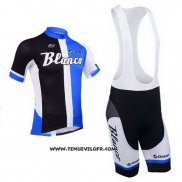 2013 Maillot Ciclismo Blanco Noir et Bleu Manches Courtes et Cuissard