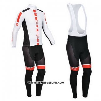 2013 Maillot Ciclismo Castelli Orange et Blanc Manches Longues et Cuissard