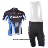 2013 Maillot Ciclismo Giant Bleu et Noir Manches Courtes et Cuissard