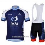 2013 Maillot Ciclismo IAM Bleu Manches Courtes et Cuissard