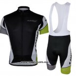 2013 Maillot Ciclismo Look Noir et Vert Manches Courtes et Cuissard