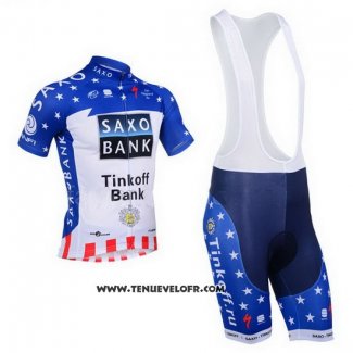 2013 Maillot Ciclismo Tinkoff Saxo Bank Champion Etats Unis Manches Courtes et Cuissard