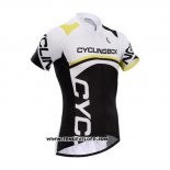 2014 Maillot Ciclismo Fox Cyclingbox Jaune et Noir Manches Courtes et Cuissard