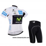 2015 Maillot Ciclismo Movistar Lider Blanc Manches Courtes et Cuissard