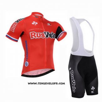 2015 Maillot Ciclismo Rusvelo Rouge Manches Courtes et Cuissard