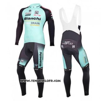 2016 Maillot Ciclismo Bianchi MTB Ml Noir et Vert Manches Longues et Cuissard