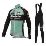2016 Maillot Ciclismo Bianchi MTB Noir et Vert Manches Longues et Cuissard