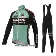 2016 Maillot Ciclismo Bianchi MTB Noir et Vert Manches Longues et Cuissard