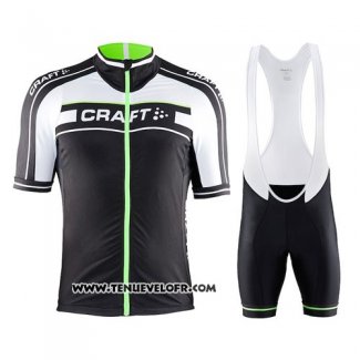 2016 Maillot Ciclismo Craft Vert et Noir Manches Courtes et Cuissard