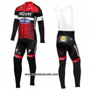 2016 Maillot Ciclismo Etixx Quick Step Rouge et Noir Manches Longues et Cuissard