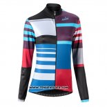 2016 Maillot Ciclismo Femme Nalini Noir et Rouge Manches Longues et Cuissard