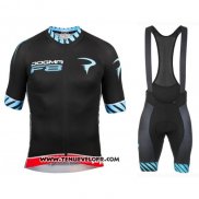 2016 Maillot Ciclismo Pinarello Noir et Bleu Manches Courtes et Cuissard