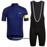 2016 Maillot Ciclismo Rapha Bleu et Noir Manches Courtes et Cuissard