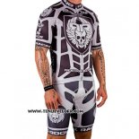 2016 Maillot Ciclismo Rock Racing Argent et Marron Manches Courtes et Cuissard