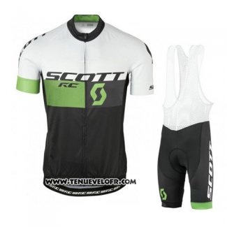 2016 Maillot Ciclismo Scott Blanc et Vert Manches Courtes et Cuissard