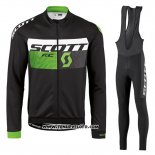 2016 Maillot Ciclismo Scott Vert et Noir Manches Longues et Cuissard