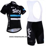 2016 Maillot Ciclismo Sky Noir Manches Courtes et Cuissard