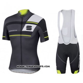 2016 Maillot Ciclismo Sportful Noir et Vert Manches Courtes et Cuissard