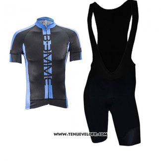 2017 Maillot Ciclismo Biemme Poison Bleu Manches Courtes et Cuissard