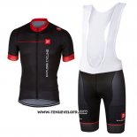 2017 Maillot Ciclismo Castelli Brillant Noir et Rouge Manches Courtes et Cuissard