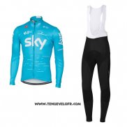 2017 Maillot Ciclismo Sky Azur Manches Longues et Cuissard