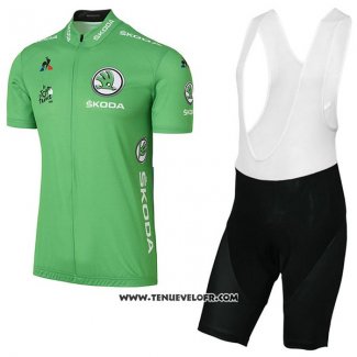 2017 Maillot Ciclismo Tour DE France Vert Manches Courtes et Cuissard