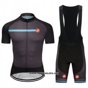 2018 Maillot Ciclismo Castelli Fonce Gris Manches Courtes et Cuissard