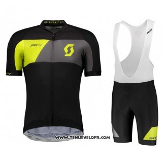 2018 Maillot Ciclismo Castelli Gris Jaune Noir Manches Courtes et Cuissard