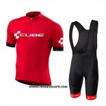 2018 Maillot Ciclismo Cube Rouge Manches Courtes et Cuissard