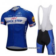 2018 Maillot Ciclismo UCI Mondo Champion Quick Step Floors Bleu Manches Courtes et Cuissard