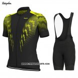 2019 Maillot Ciclismo Rapha Noir Jaune Manches Courtes et Cuissard