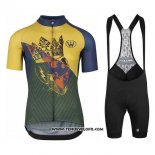 2020 Maillot Ciclismo Assos Fastlane Wyndymilla Jaune Vert Manches Courtes et Cuissard