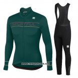 2020 Maillot Ciclismo Femme Sportful Vert Manches Longues et Cuissard