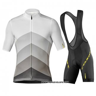 2020 Maillot Ciclismo Mavic Gris Noir Manches Courtes et Cuissard