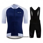 2020 Maillot Ciclismo NDLSS Blanc Bleu Manches Courtes et Cuissard