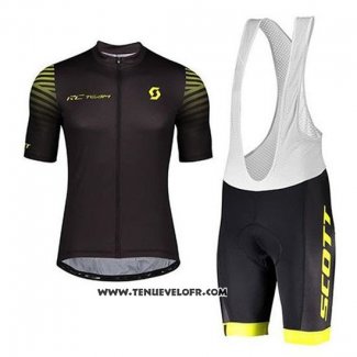 2020 Maillot Ciclismo Scott Noir Jaune Manches Courtes et Cuissard