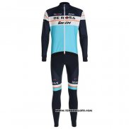 2020 Maillot Cyclisme De Rose Azur Manches Longues et Cuissard